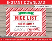 Santas Nice List Certificate Template - Santas Workshop North Pole - Editable & Printable Personalized Santa Claus - INSTANT DOWNLOAD Il_170x135