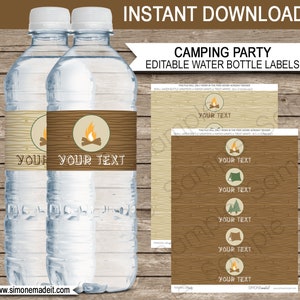 Camping Birthday Party Invitation Decorations Templates Campout Printable Package Set Bundle Collection EDITABLE TEXT DOWNLOAD image 9