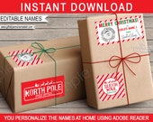 Santas Workshop Gift Tags Christmas Labels Stickers Printable Template - Custom Personalized Sleigh Mail North Pole - INSTANT DOWNLOAD Il_170x135