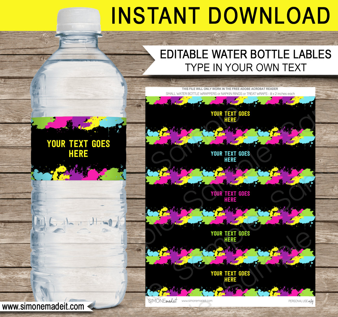 Editable Groovy Birthday Water Bottle Label Birthday Groovy Water Bott -  Design My Party Studio