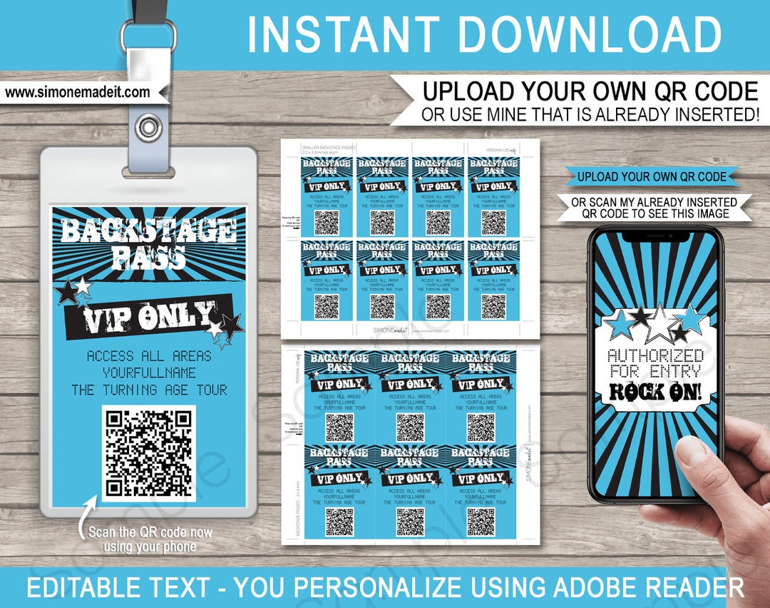 Backstage Pass Template Printable Rockstar Theme Birthday Party Backstage Pass Template Printable Rockstar Theme Birthday Party