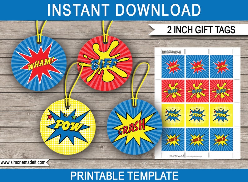 Superhero Cupcake Toppers Template Printable Super Hero | Etsy