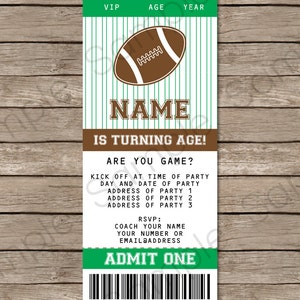 Football Party Template Bundle Invitation Printable Birthday Decoration Pack Package Kit Set Collection EDITABLE TEXT DOWNLOAD image 3