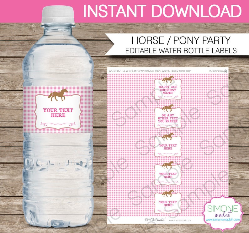 Horse Birthday Party Invitation Decorations Printable Template | Etsy