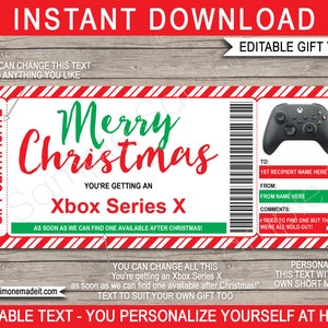 Modèle de bon d'achat de jeu vidéo - coupon certificat imprimable épuisé - cadeau de Noël pour gamer adolescent mari petit ami papa enfants