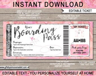 Plane Ticket Template Surprise Bachelorette Gift - Etsy