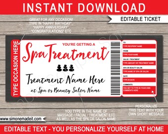 Editable Spa Treatment Gift Voucher Template (Instant Download)