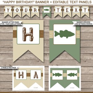 Fishing Party Printable Decorations &amp; Invitation Template Bundle - Gone ...
