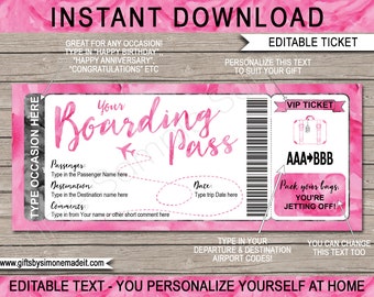 Plane Ticket Template Surprise Bachelorette Gift - Etsy