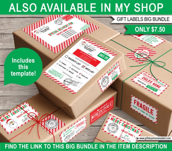 North pole shipping label free