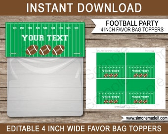Adornos para bolsas de regalo de fútbol: Texto editable (descarga instantánea)
