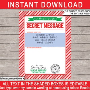 Secret Message From Santa Printable Template - Christmas Puzzle Coded ...