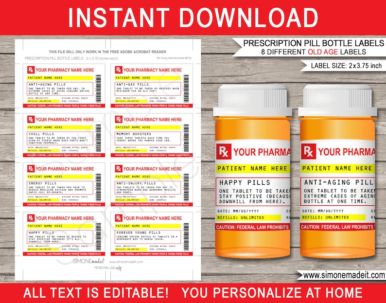 Editable Walgreens Prescription Label Template