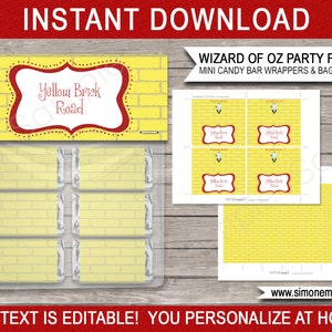 Wizard of Oz Decorations & Invitation Printable Template Bundle full Package Pack Set Kit Collection INSTANT DOWNLOAD EDITABLE text image 10