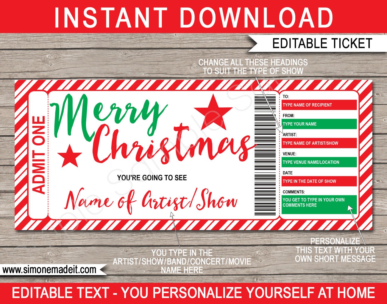 Fake Surprise Concert Ticket Editable Tickets Instant Download Fake Surprise Concert Ticket Editable Tickets Instant Download