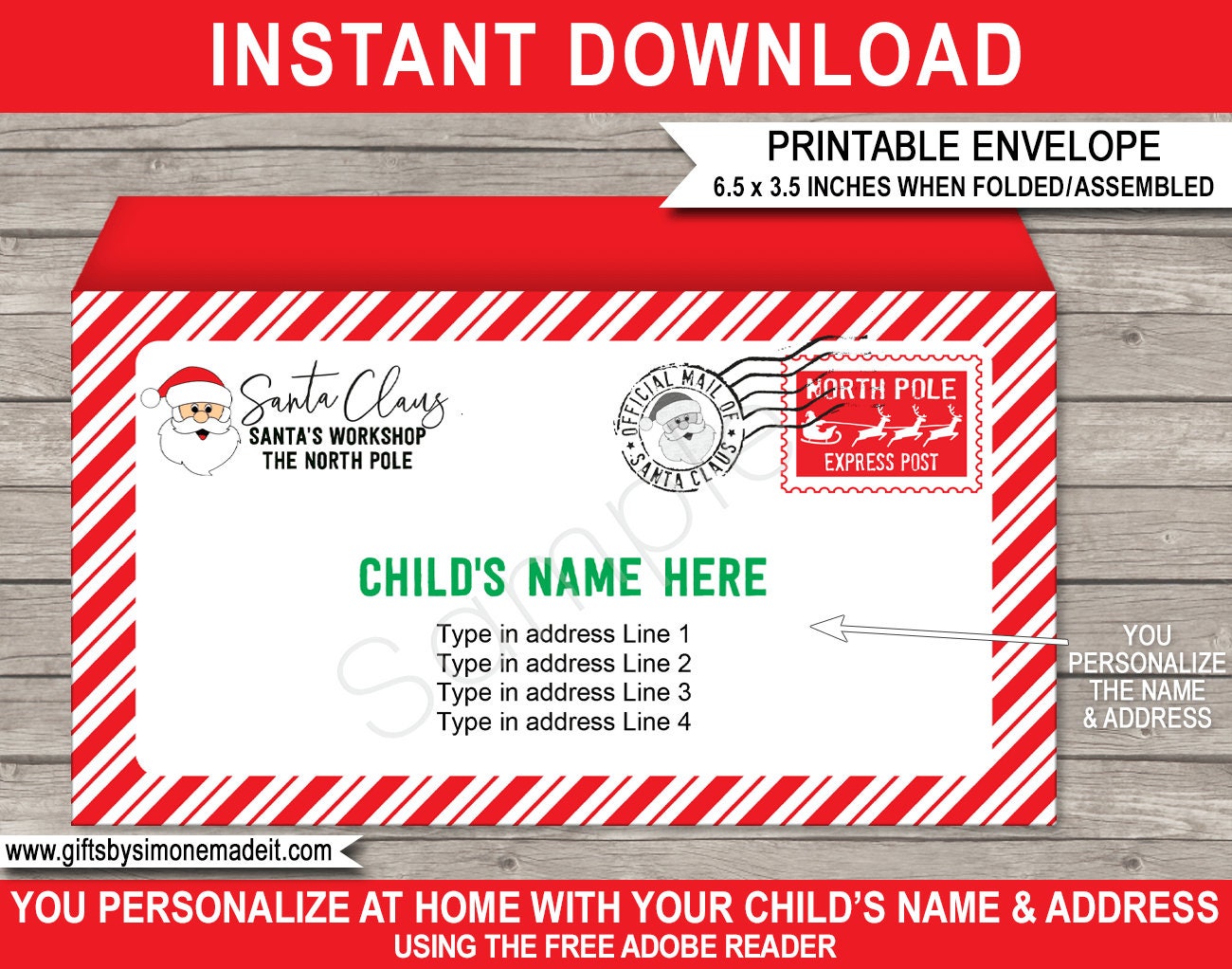 Free Printable North Pole Envelope Template