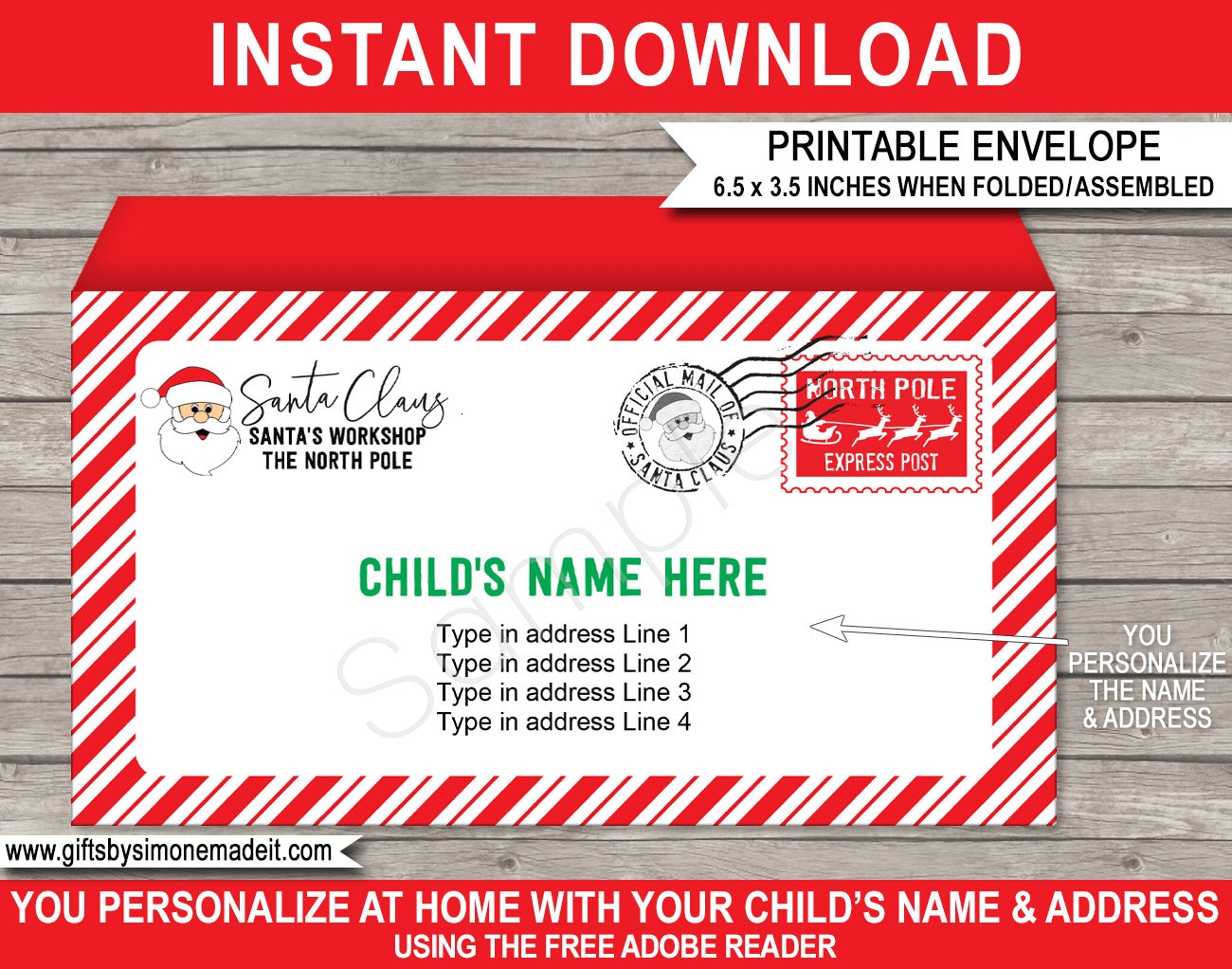 Free Printable Letter From Santa Envelope Template Printable