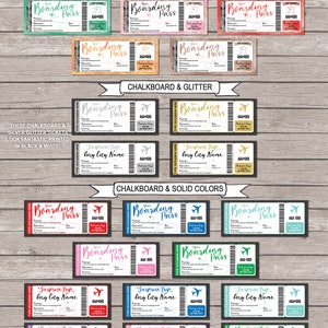 Fake Boarding Pass Template Plane Ticket Gift Printable, Surprise Airline Airplane Flight Destination Vacation Trip Reveal, INSTANT DOWNLOAD image 3