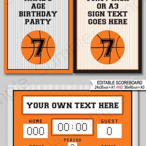 Basketball Theme Party Decorations Template Bundle Invitation Printable Birthday Package Pack Set Kit Collection EDITABLE TEXT DOWNLOAD image 9