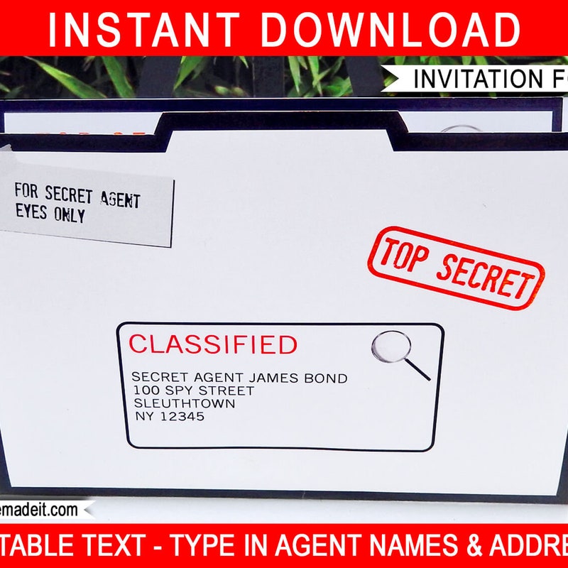Secret Agent Folder - Etsy