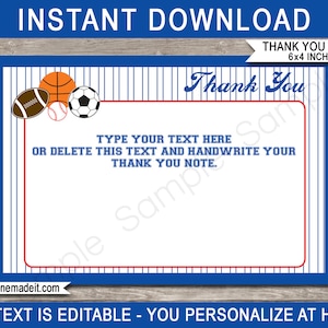 Sports Theme Party Template Bundle Invitation Printable All Star Birthday Decorations Package Pack Set Kit Collection EDITABLE DOWNLOAD image 10