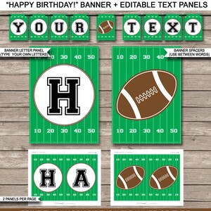 Football Party Template Bundle Invitation Printable Birthday Decoration Pack Package Kit Set Collection EDITABLE TEXT DOWNLOAD image 6