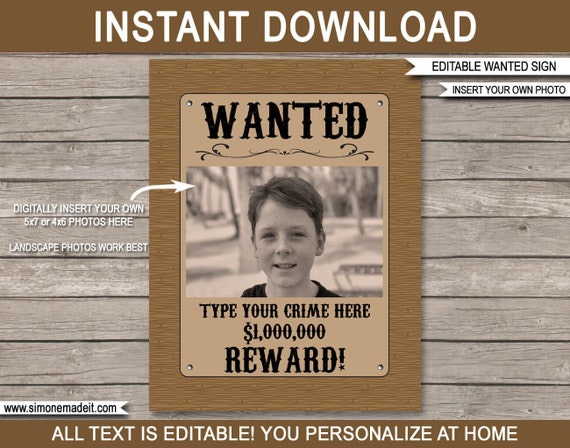 wanted reward poster template