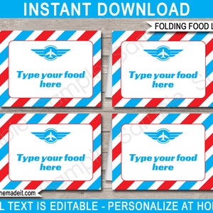 Airplane Theme Party Template Bundle - Printable Invitation Decoration ...