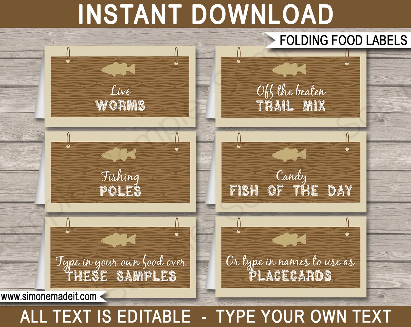 Fishing Food Labels Fishing Theme Party Printable Party | Etsy
