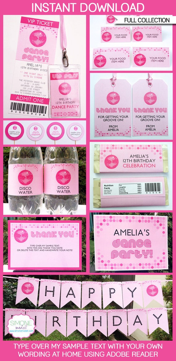 Dance Party Invitation Decorations Disco Party Full