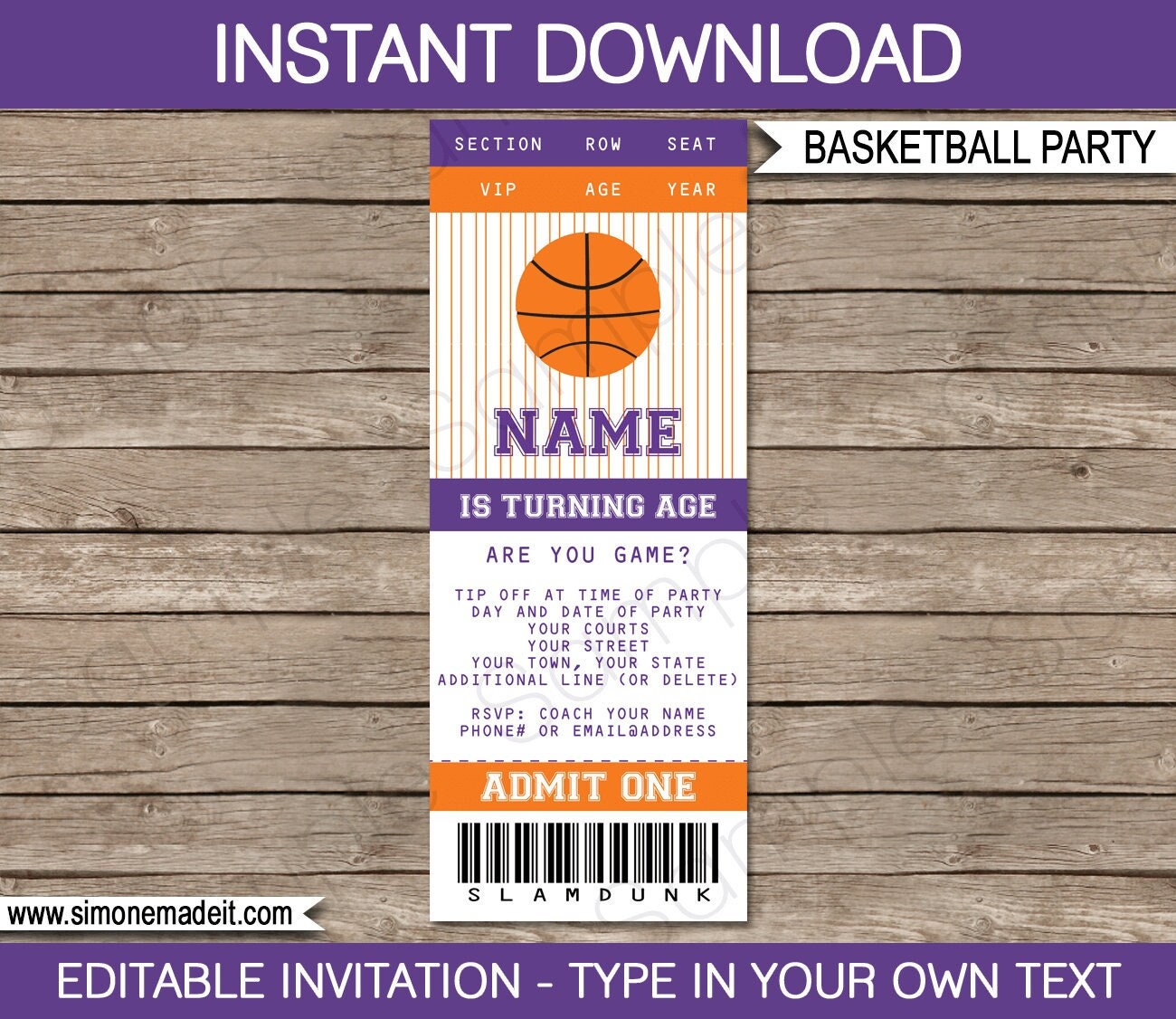 buy-basketball-ticket-invitation-template-printable-birthday-party-invite-purple-orange-instant-download-editable-text-you-edit-online-in-india-etsy