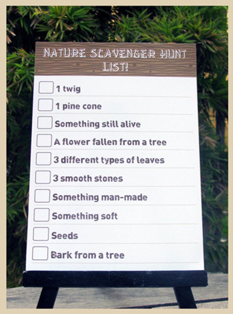 Camping Party Nature Scavenger Hunt List Template Printable Campout Birthday Party Games EDITABLE TEXT DOWNLOAD you personalize image 3