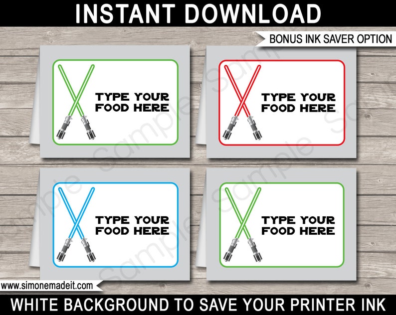 Diy buffet food labels
