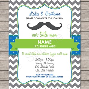 Mustache Party Decorations & Invitation Template Bundle full Package Pack Set Kit Collection INSTANT DOWNLOAD with EDITABLE text image 3