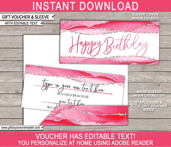 Happy Birthday Gift Certificate Template Custom Birthday Gift