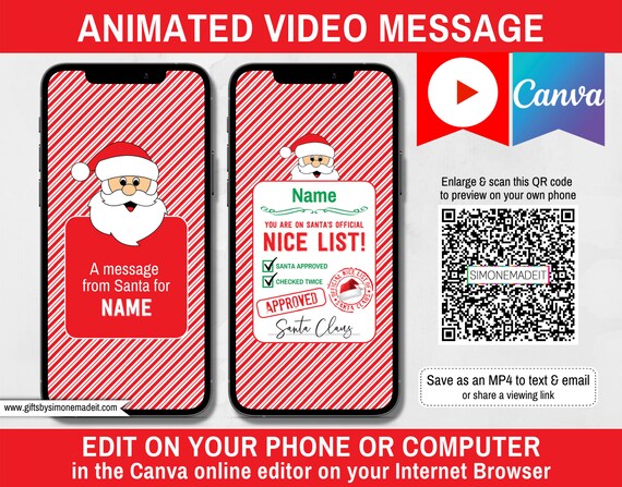 Santas Nice List Video Text Message Template Animated Digital Mobile Santas Nice List Video Text Message Template Animated Digital Mobile