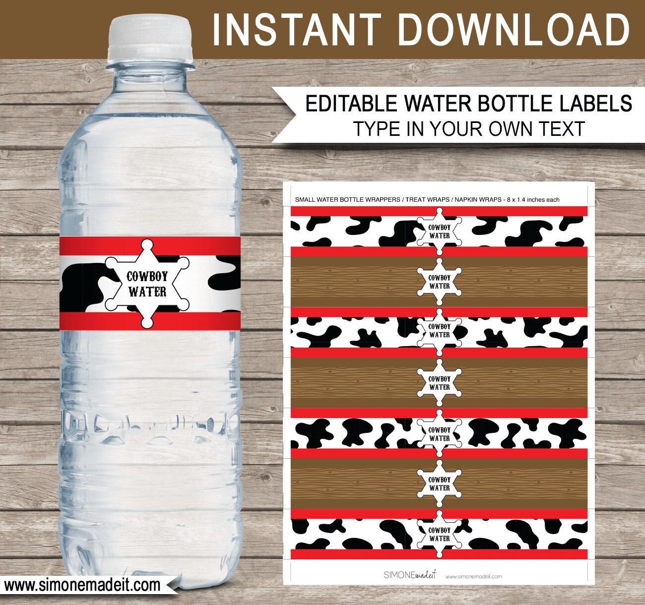 cowboy-water-bottle-labels-template-printable-country-western-birthday-party-decorations-instant-download-with-editable-text-etsy for Downloadable Free Printable Water Bottle Labels Template Cowboy Water Bottle Labels Template - Printable Country Western Birthday Party Decorations - INSTANT DOWNLOAD With EDITABLE Text - Etsy for Downloadable Free Printable Water Bottle Labels Template