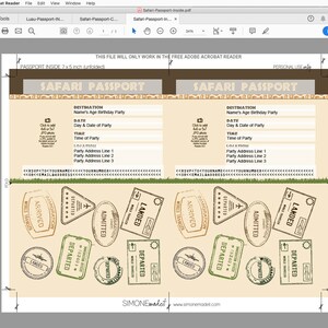 Safari Passport Invitations - Printable Photo Invite - Jungle Zoo ...