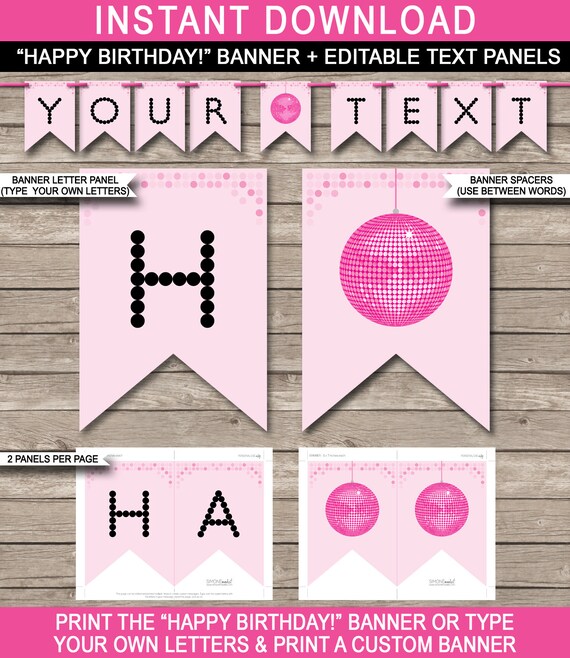 Bunting Happy Birthday Banner INSTANT DOWNLOAD with EDITABLE text Custom Banner Party Decorations Race Car Party Banner