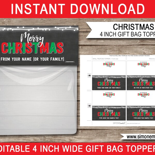 Bag Topper Template - Etsy