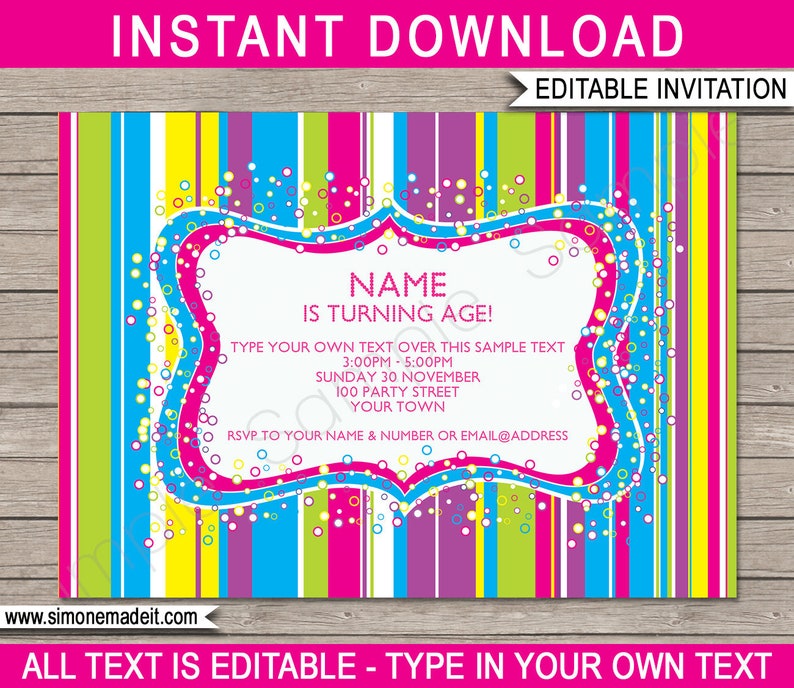 colorful-invitation-template-colorful-birthday-party-etsy