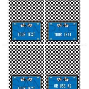 Race Car Theme Food Labels Race Car Birthday Party Food Buffet Tag ...