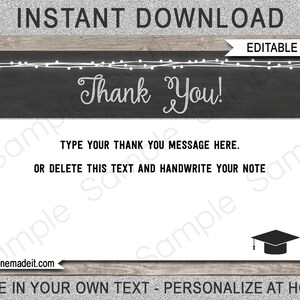 Graduation Party Invitations & Decorations Template Bundle Any Year Silver INSTANT DOWNLOAD EDITABLE text image 10