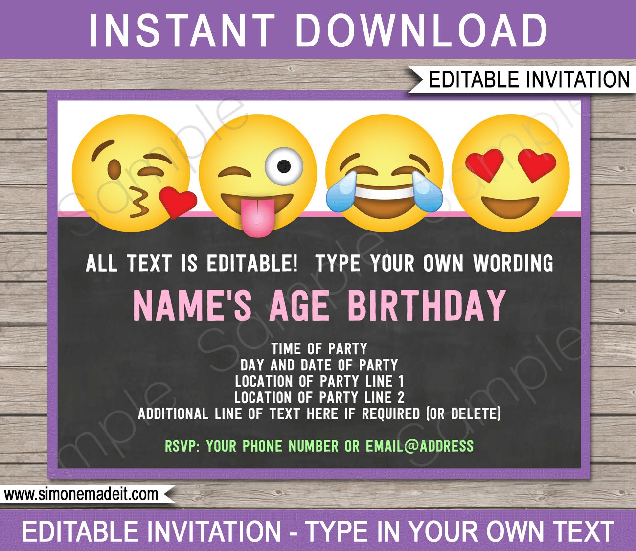 Emoji Birthday Invitation Templates Emoji Birthday Invitations