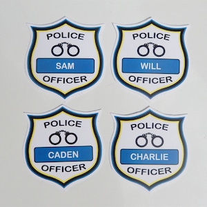 Police Officer Badges Template - Printable Birthday Party Decorations ...