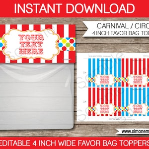 Carnival Party Decorations, Invitations & Printables - Circus Theme ...