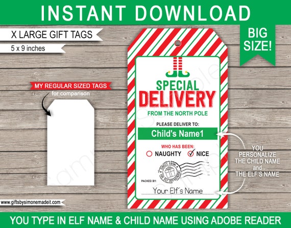 Printable Large Gift Tag Template  Large gift tag template, Large