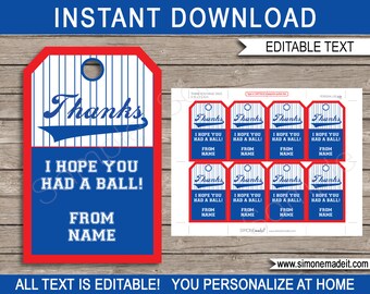 Modello di etichette per bomboniere All Star Sports: Grazie modificabile (download immediato)