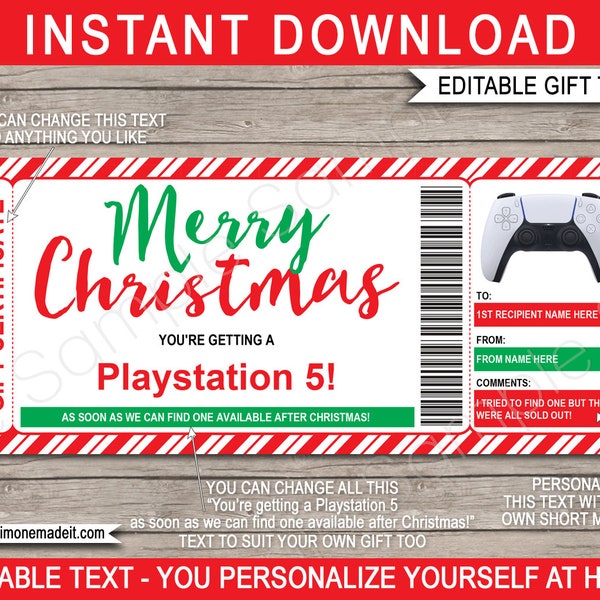 Video Game Gift Certificate Template - Printable Sold Out Voucher Coupon - Christmas Gift for Gamer Teen Teenager Husband Boyfriend Dad Kids