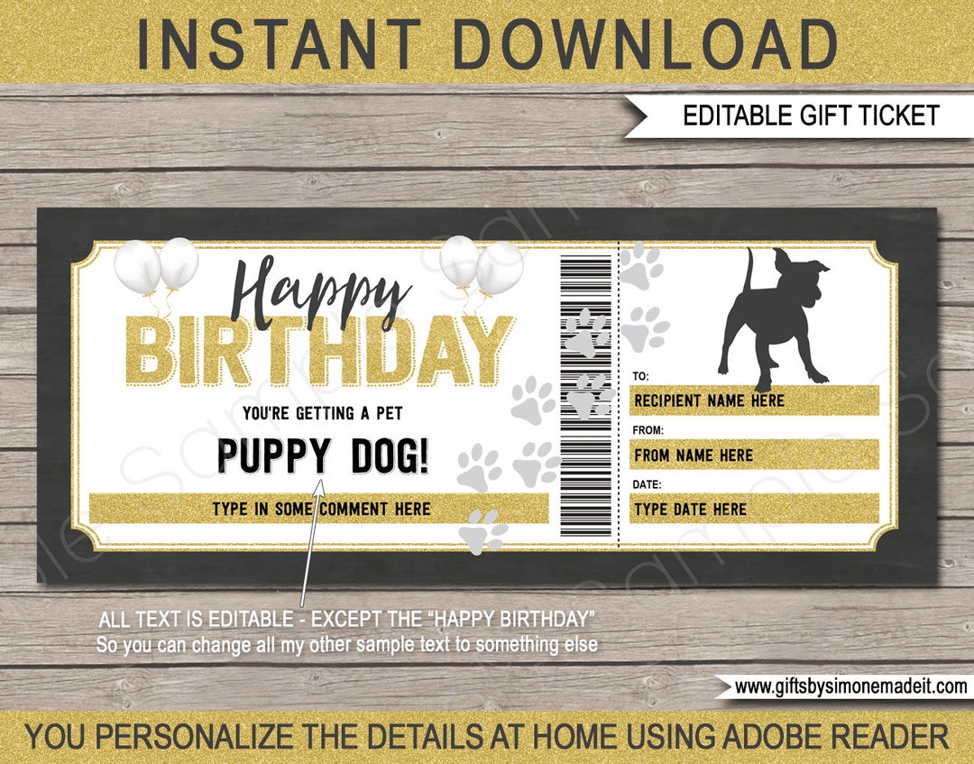 Dog Gift Certificate Template Printable Pet Puppy Birthday Voucher Dog Gift Certificate Template Printable Pet Puppy Birthday Voucher